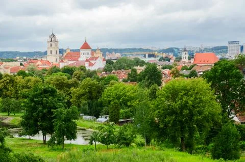 View of Old Town from observation deck, Vilnius, Lithuania Stock-Fotos
