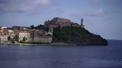 View of the old town from the sea. General plan. 库存影片 329483034