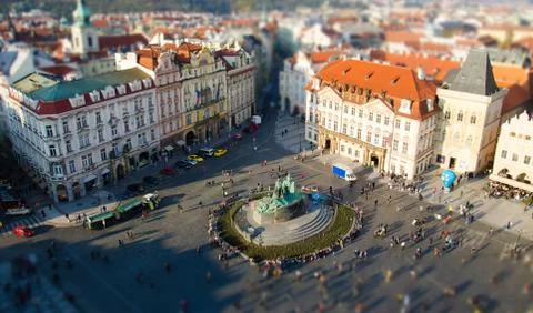 View of Old town square with old buildings, Prague, Czech Republic Stock Photos