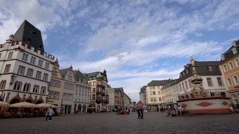 View of the old town square in Trier, Germany Stock Footage 127945314