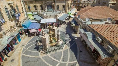 View of the old town timelapse. Jerusalem, Israel. Old city of Jerusalem from Stock Photos