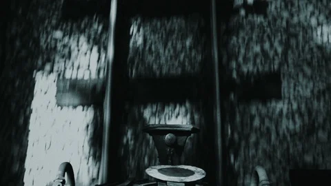 View from old train, Black and white Stock Footage 87646184