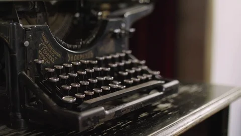 View of old typewriter in shallow depth of field. Changing deapth of field Stock Footage 107457002