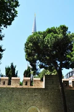 View of the old wall. Stock Photos