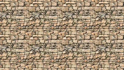 View of an old wall with stones Stock Illustration