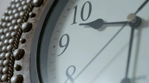 View of an old watch with a running second hand. The hands of the clock run Stock Footage 147996575