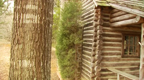 View of old wooden cabin Stock Footage 55570366