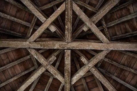 View of an old wooden framework Stock Photos
