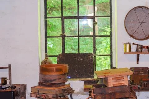 View into an old workshop Stock Photos