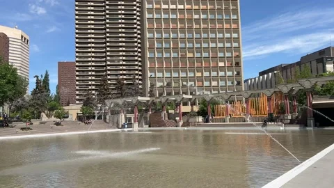 View of Olympic Plaza, Calgary Stock Footage 196958684