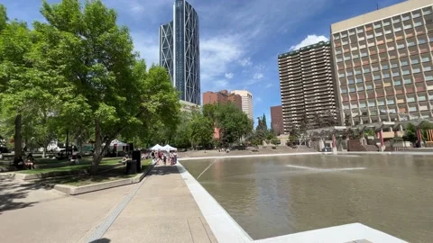 View of Olympic Plaza, Calgary Stock Footage 196958686