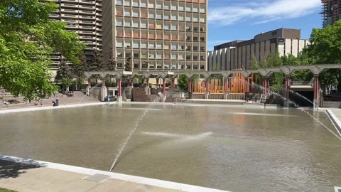 View of Olympic Plaza, Calgary Stock Footage 196958687
