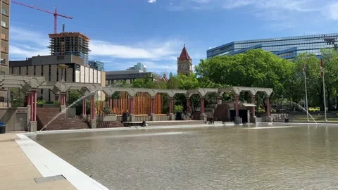 View of Olympic Plaza, Calgary Stock Footage 196958693
