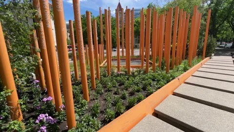 View of Olympic Plaza, Calgary Stock Footage 196958700