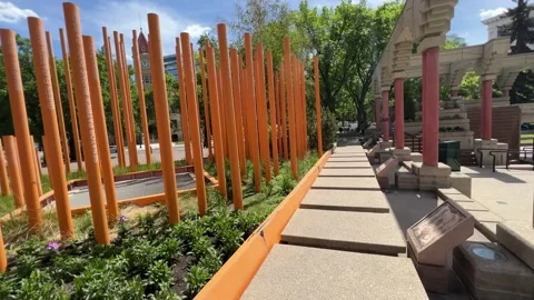 View of Olympic Plaza, Calgary Stock Footage 196958703