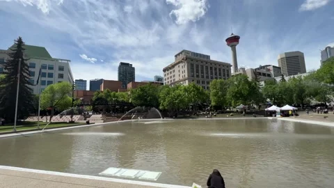 View of Olympic Plaza, Calgary Stock Footage 196958706