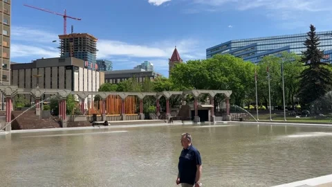 View of Olympic Plaza, Calgary Stock Footage 196958707