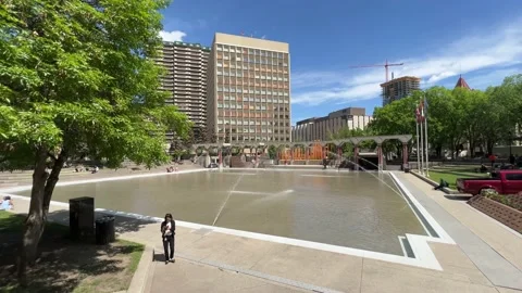View of Olympic Plaza, Calgary Stock Footage 196958738