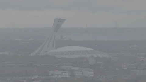 View of Olympic Stadium in Montreal Video stock 146106237