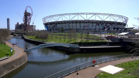 View of the Olympic Stadium in Straford Stock Footage 153337718