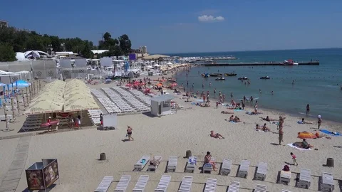 View on one of the beaches in Arkadya district Stock Footage 82217799