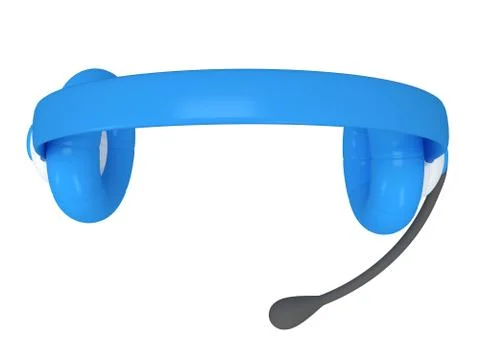 View of one blue headset. 3d render. Stockillustratie