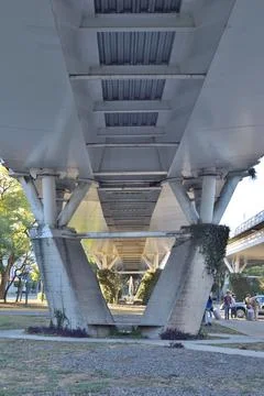 View of one of the columns of the Matute Remus bridge in Guadalajara Stock-Fotos