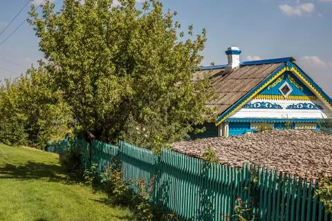 View of one of the Cossack farmsteads. Stock Photos