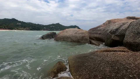 View from one island to another separated by the sea. Stock Footage 230079213