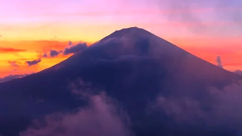 View at one of the most recognizable sights island Bali, volcano Agung, on the t Stock Footage 311518555