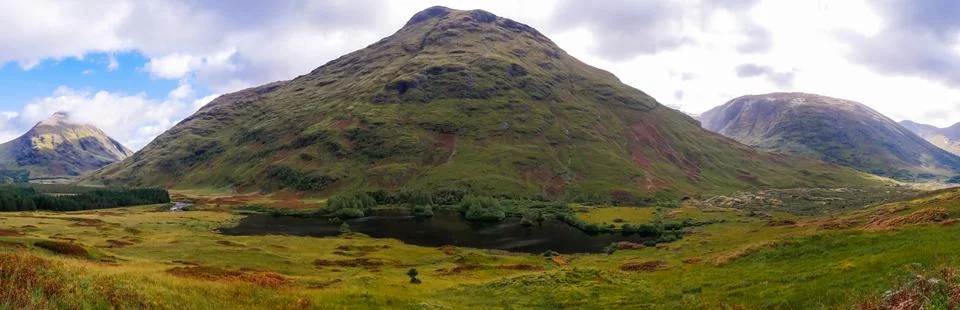 View on one of the mountains in Glen Etive in the Highlands of Scotland Stock Photos