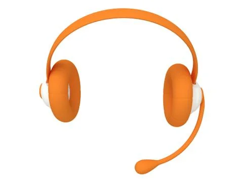 View of one orange headset. 3d render. Stockillustratie