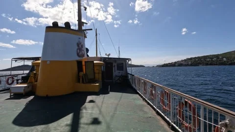 A view of one of Prince Islands from ferry's upper deck Stock Footage 297615822