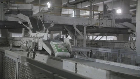 View of one of the process in a cement factory Stock Footage 106379349