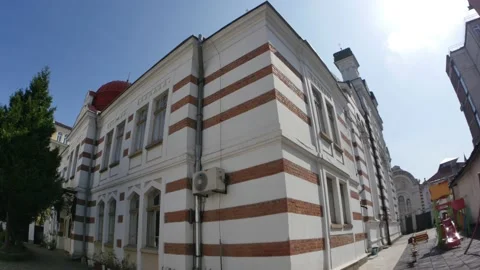 View of one of the sides of the Sofia Synagogue located on street Ekzarh Yosif Stock Footage 135813791