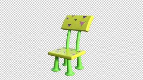 View of one small children's colorful chair Stock Illustration