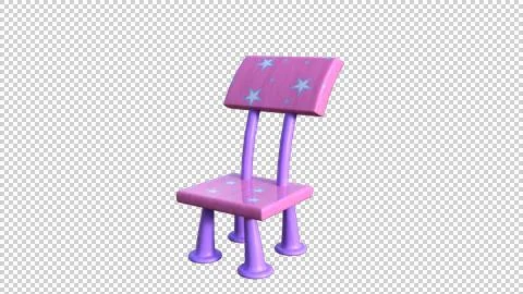 View of one small children's colorful chair Stock Illustration
