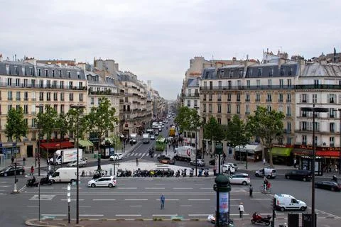 View of one of the squares of Paris. 스톡 사진