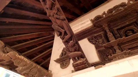 View of one of the struts of the Salima temple in Patan Nepal 스톡 동영상 210965860