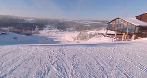 View of one of the tracks covered with snow. Stock Footage 131560747