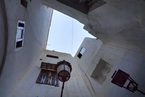 View of the one of the typical old courtyard of Tetouan (Northern Morocco) Stock Photos
