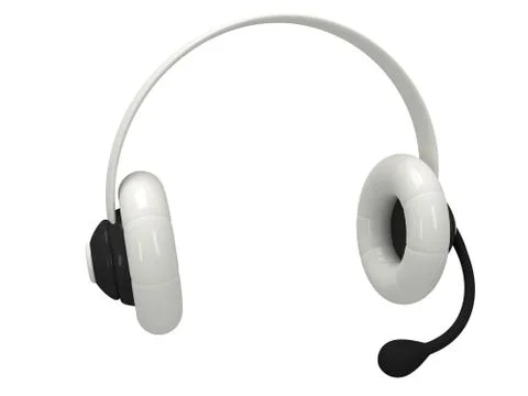 View of one white headset Stock Illustration