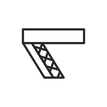 View open attic doors color line icon. Isolated vector element. Stock Illustration