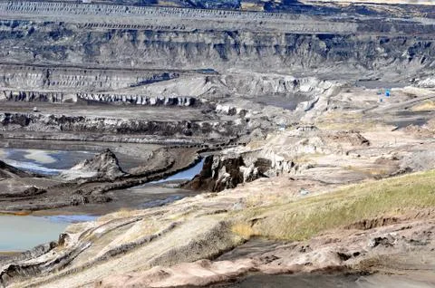 View in a open coal mine Stock Photos