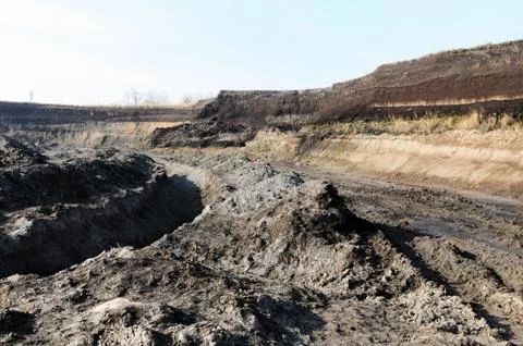 View in a open coal mine Stock Photos
