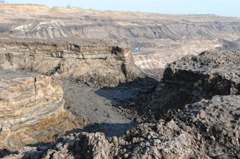 View in a open coal mine Foto stock