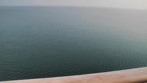 View from the open deck of the ship to the endless calm sea Stock Footage 277116093