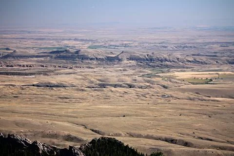 View of the open fields in Wyoming Stock Photos