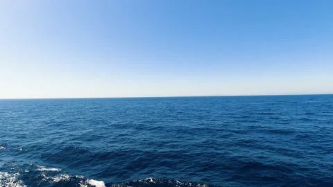 View of the open seas from a large ship Stock Footage