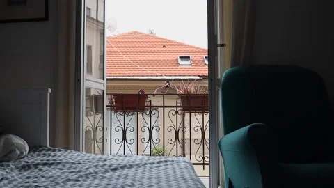 View from an open window on a hot summer day. Stock Footage 255245599